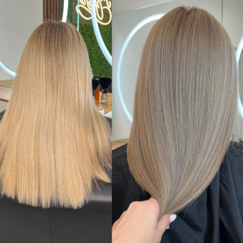 Выпрямление волос, фото - салон красоты Mon Cheri