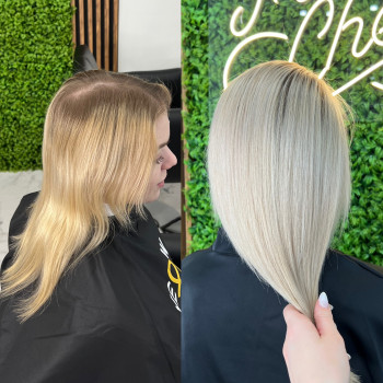 Окрашивание волос выпрямление, фото - салон красоты Mon Cheri