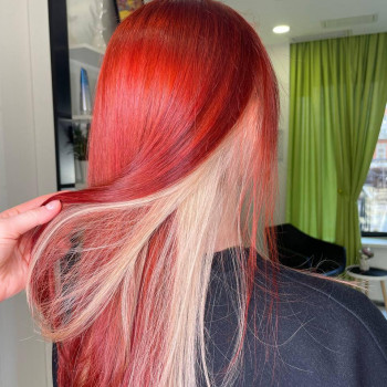 Скрытое окрашивание красный цвет волос, фото - Салон красоты Fargo