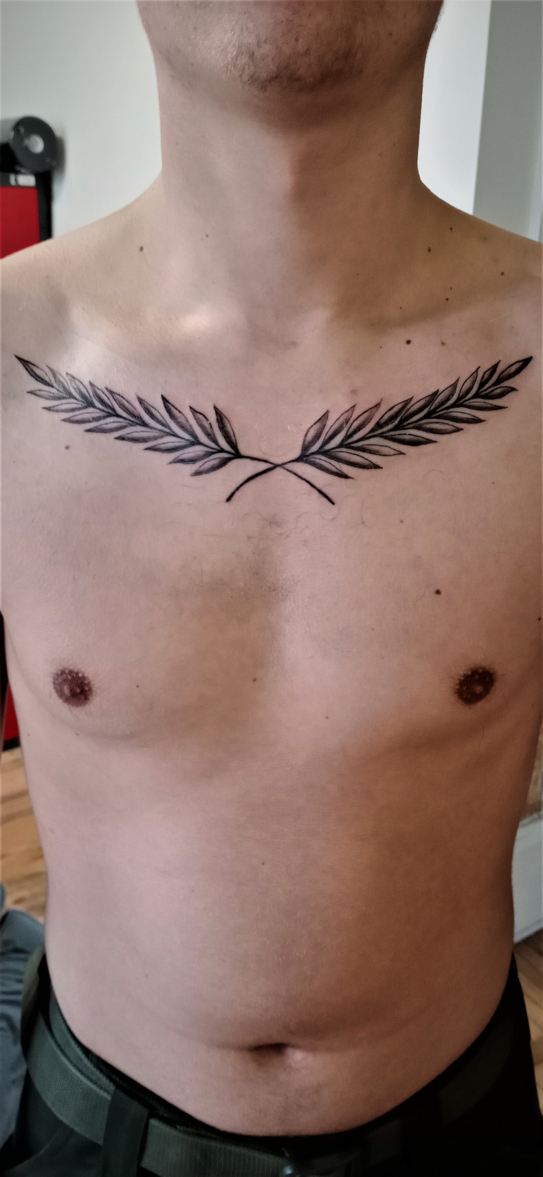 Мужские черно-белые на груди, фото - Тату салон Alpha Tattoo Studio