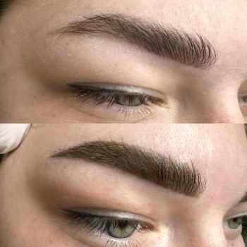   брови перед корекцією, та після неї