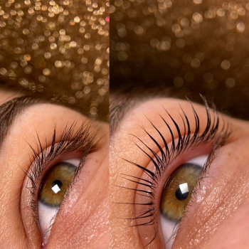 Ламінування вій з фарбуванням