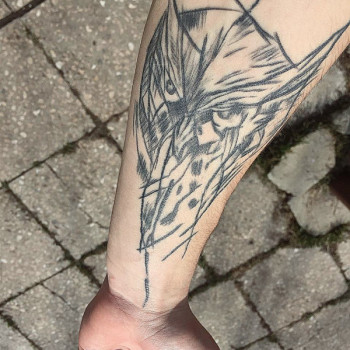 Тату сова тату на передпліччі, фото - Тату майстер Денис Фарафонов