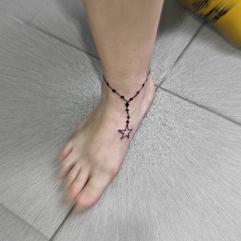 Тату браслет тату на ногу, фото - Тату мастер Денис Фарафонов