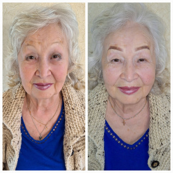 Фото ДО та ПІСЛЯ.
ПУДРОВЕ НАПИЛЕННЯ БРІВ.
Відновлення форми та симетрії, вікова шкіра