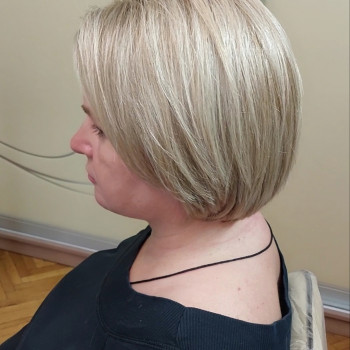 Стойкое окрашивание седины, окрашивание волос, женская стрижкп