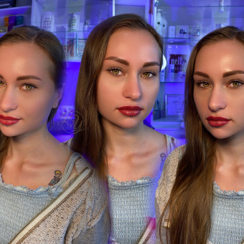 перманентний макіяж брів у техніці "Пудра" та губ у техніці "Помада"