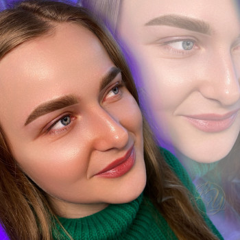 перманентний макіяж брів у техніці "Пудра" та міжвійки