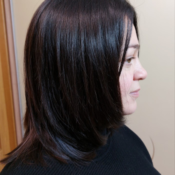 Стрижка волос средней длинны, окрашивание волос, окрашивание седых волос   