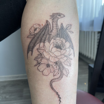 Тату Тату на нозі #татудракон #харківтату #татухарків #st_tattoo_kh, фото -  