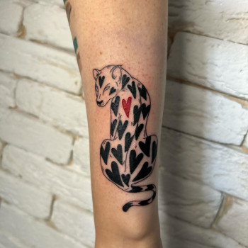 Тату на руке леопард, фото - Тату салон Pugster Tattoo Studio