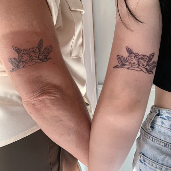 янгол, парні, купідон, амур, парні тату