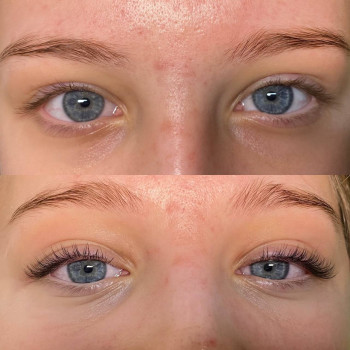 ламінування вій до та після