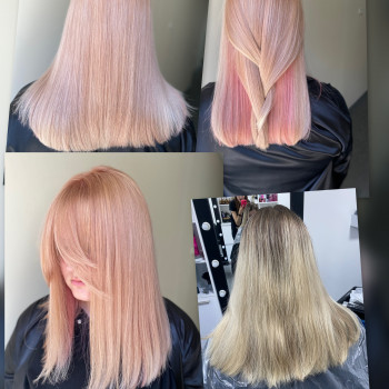 З airtouch у тотал блонд з прихованим фарбуванням