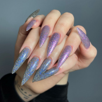 Новогодний маникюр зима синий, фото - Ногтевая студия Nails Bart Studio