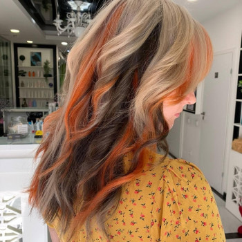 Сплит окрашивание коричневый цвет волос, фото - Салон красоты Fargo