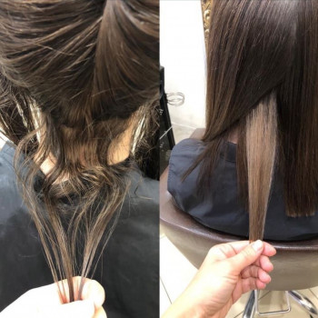 Кератинове вирівнювання волосся, фото - перукар Уляна Мартин