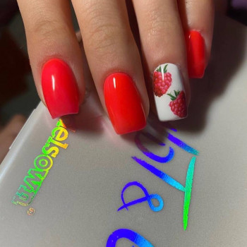 Красный маникюр лето, фото - Мастер маникюра Элина Кива
