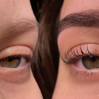 Ламінування вій до/після