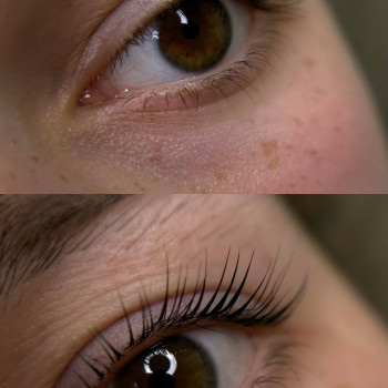 Ламінування вій до та після