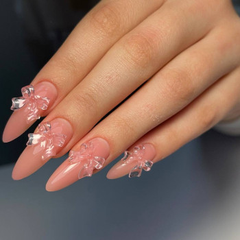 Бежевый маникюр 3d, фото - Салон красоты DABL’L