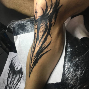 ЧБ,графіка,трайбл,кріп-трайбл,нога..в деяких місцях обезбол