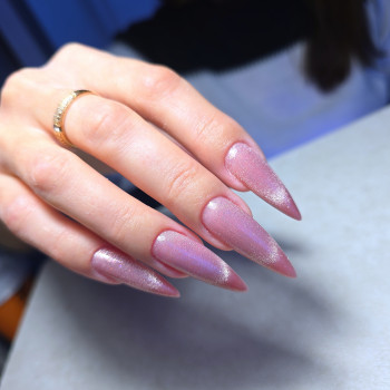 Манікюр мигдаль рожевий на довгі нігті, фото - Майстер манікюру Сніжана Макарова