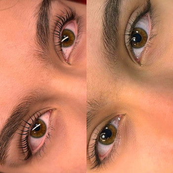 Ламінування вій до/після