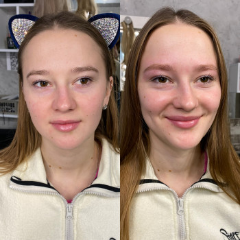 Освітлення брів, фарбування в натуральній техніці