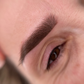 Перманент бровей и межреснички после процедуры 
 