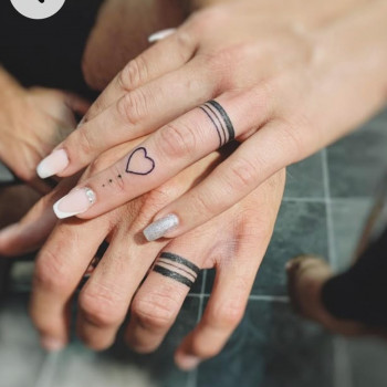 Тату на пальцях серце парні, фото - Тату майстер Тетяна Дяченко