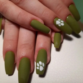 Матовый маникюр хаки, фото - Мастер маникюра Тетяна Кавка