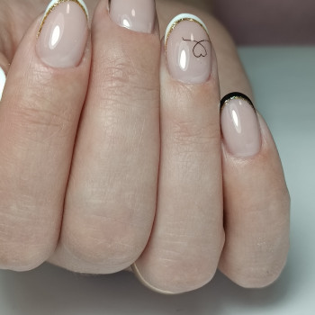 Маникюр на короткие ногти французский френч, фото -  