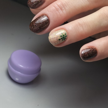 Манікюр зима коричневий сніжинки, фото - Майстер манікюру Леся Жук