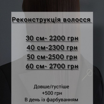 Реконструкція/відновлення волосся
                    Парикмахер-колорист Олеся Днепр
