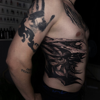мужские, эскиз, на ребрах, абстракция, tattoo, тату