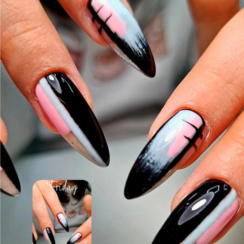 Нарощення гелем + цікавий дизайн на прохання клієнта