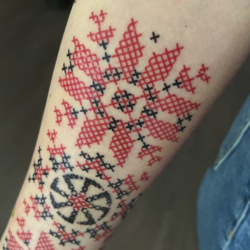 Тату на предплечье цветные патриотическая, фото -  