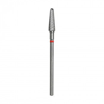 Змінна твердосплавна фреза для манікюру Staleks Pro Усічений конус, червона, діаметр 4 мм, робоча частина 13 мм