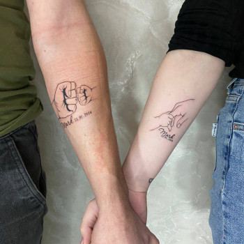 Тату на руці руки парні, фото - Тату майстер Денис Дума