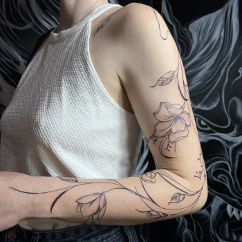 Тату рукав квіти для дівчини, фото - Тату салон VeAn