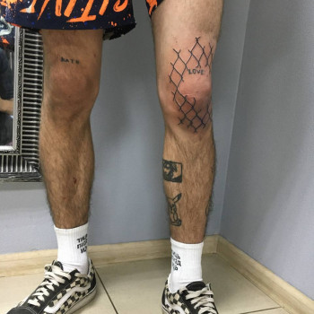 Тату мужские на колене, фото - Тату мастер Денис Дума