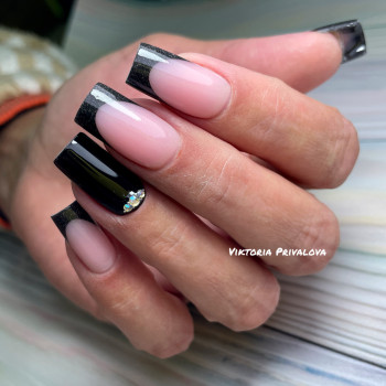 черный маникюр, френч маникюр