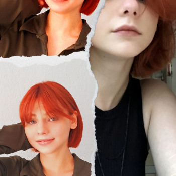 Фарбування волосся у яскраво рудий колір 
   волосся в рудий  коляр волосся