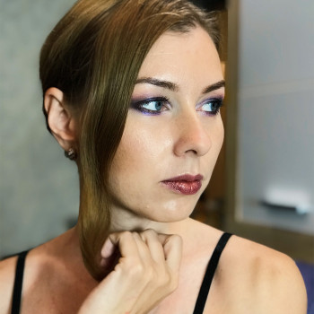 Вечірній макіяж фіолетовий смокі айс, фото - Візажист Інна Мокрова