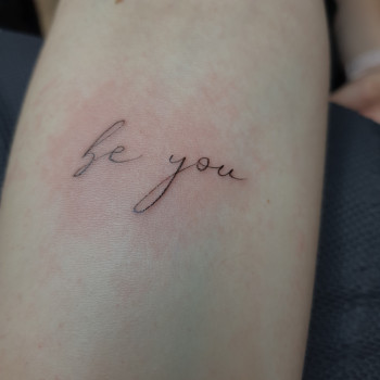 Надпись, фото - тату мастер Ірина Собко