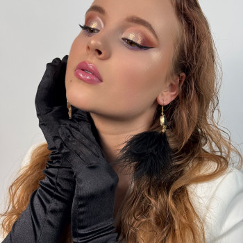 Вечерний макияж с цветным акцентом, фото - визажист Вероника Орлова