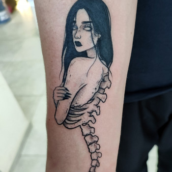 Тату девушка хоррор, фото - Тату мастер Валерия Кагамлык