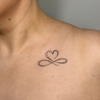 Тату женские сердце знак бесконечности, фото - Лешмейкер Полина Рапута