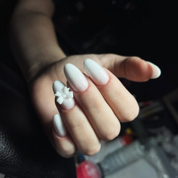 белый маникюр, маникюр 3d